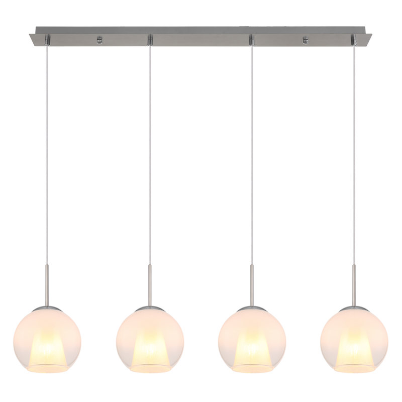 Decola 4 - Light Pendant, Opaline, Brushed nickel