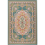 Hand-Knotted High-Quality Green and Green Area Rug