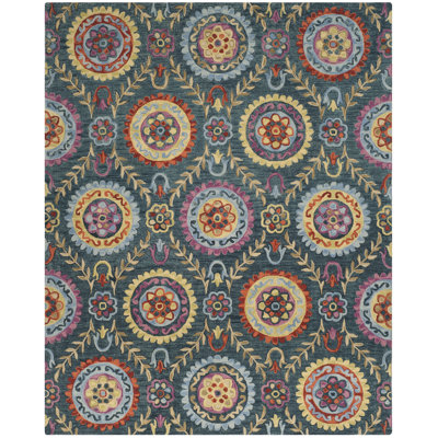 Tapis floral en laine et coton crocheté à la main Tomo