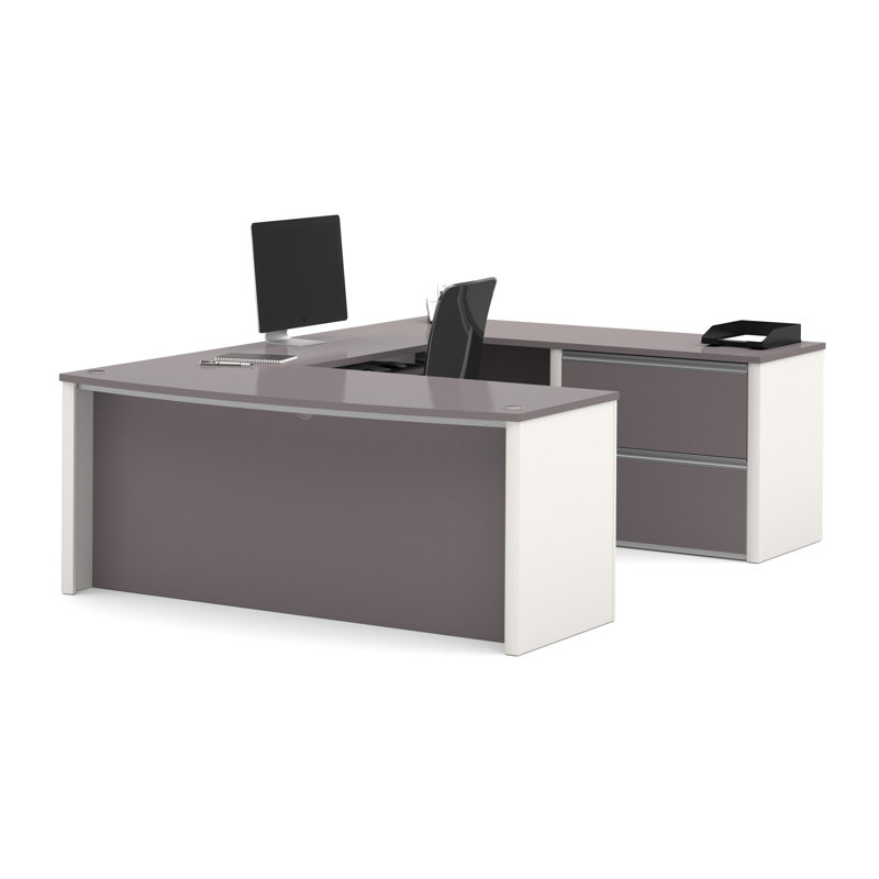 Bureau en U Padro, Ardoise / Grès