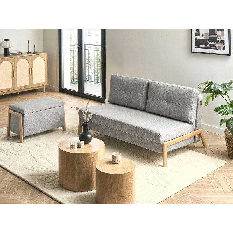 EDLAND Upholstered Storage Bench, Grey