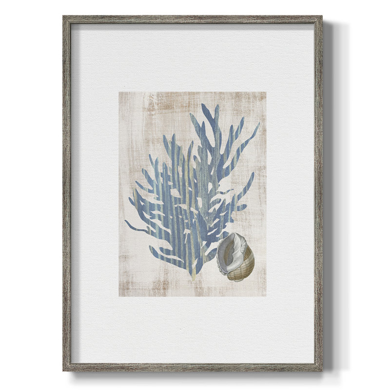 Reproduction encadrée de varech II - bois massif 50652, H 11 po x l 9 po