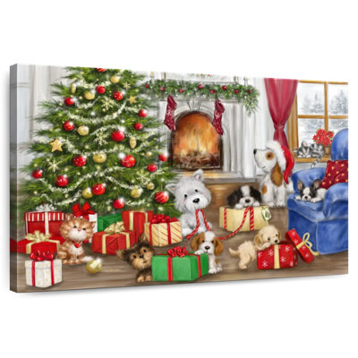 Chiens et chats de Noël