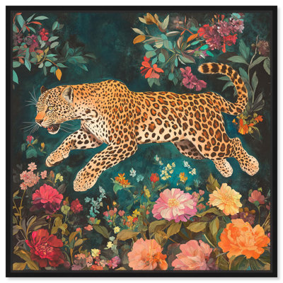 Tigers and Blooms Canvas Maximalist Wall Art by 