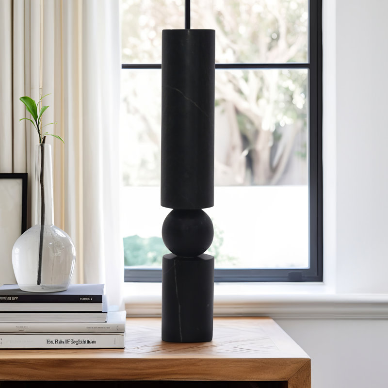 15" Hemmingway Black Marble Statuary Elegant, Timeless Sculptures for Discerning Homes, Black