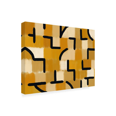 Little Dean  Ochre Checked Blackburn Canvas Art