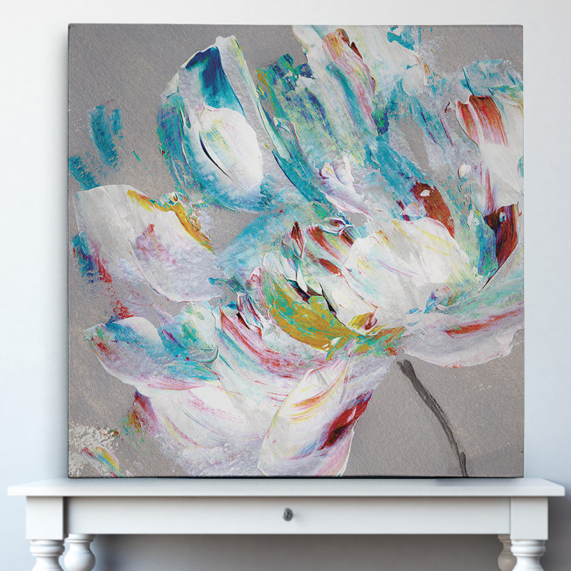 Flower Power - reproduction d'art, H 16 po x l 16 po x P 1,5 po, Toile tendue