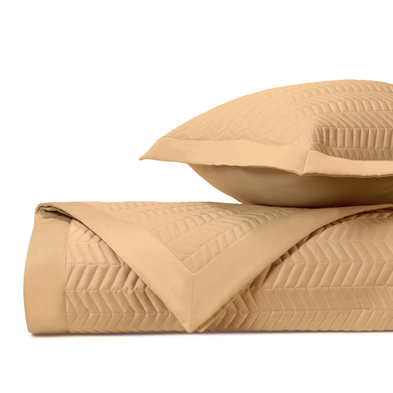 Chester Quilted Sateen Coverlet Set, California King Coverlet + 3 Standard Shams, Gold