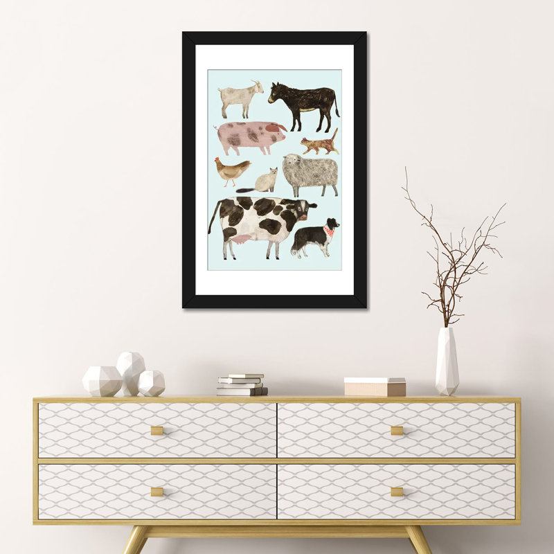 « barnyard bud ii », reproduction d’impression sur toile, H 24 po x l 16 po x P 1 po, Papier d'art encadré noir, Blanc