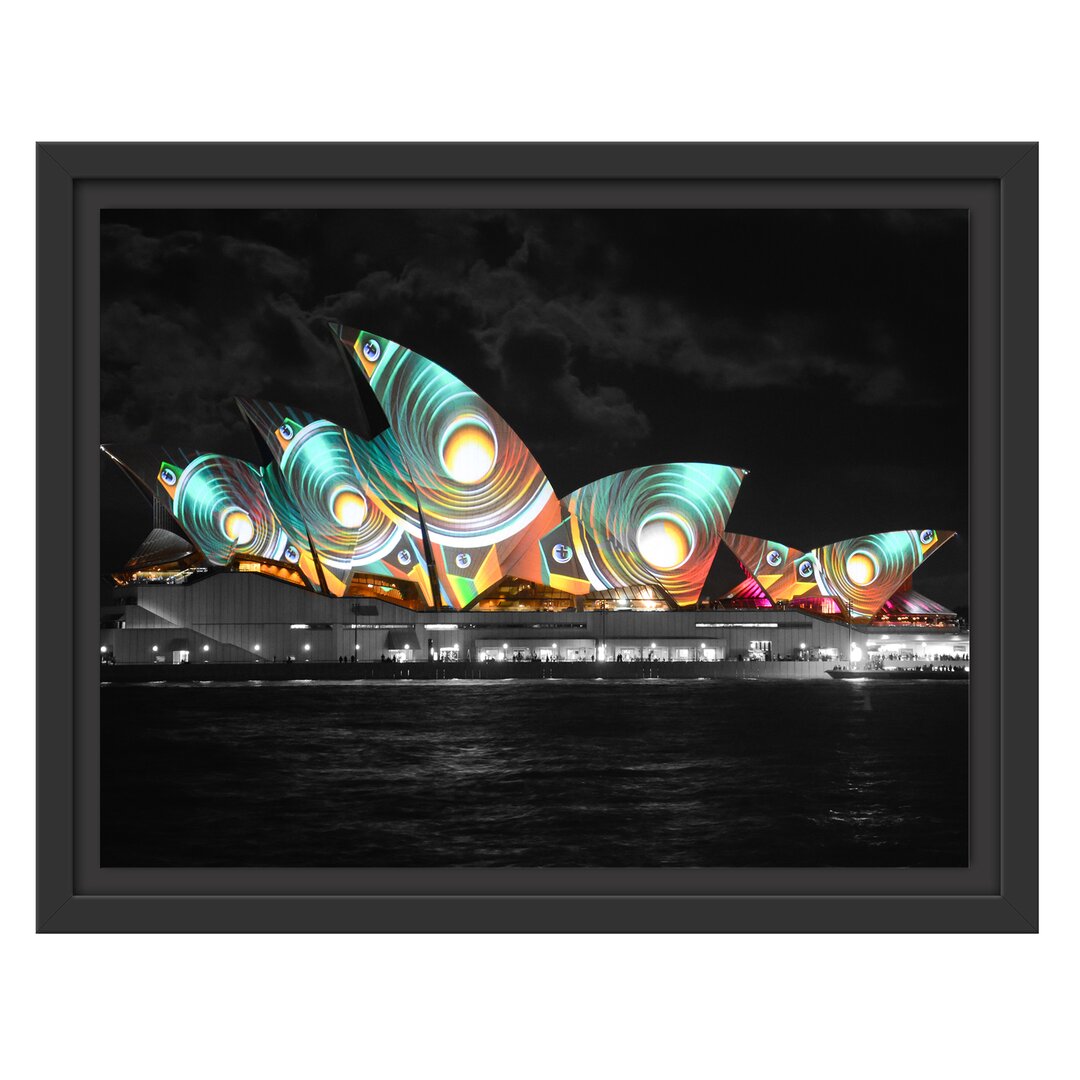 Gerahmtes Wandbild Sydney Opera House Pfauenaugen