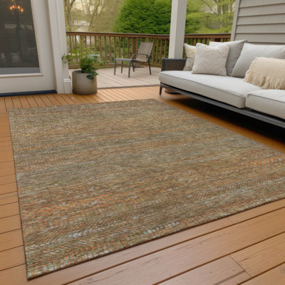 Machine Washable Indoor/Outdoor Claudian ACN1633 Taupe Rug