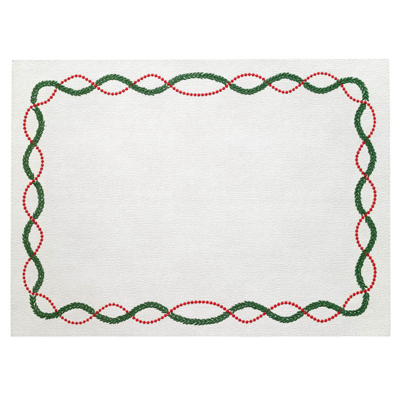 Olympia Vinyl Placemats, Red/Green