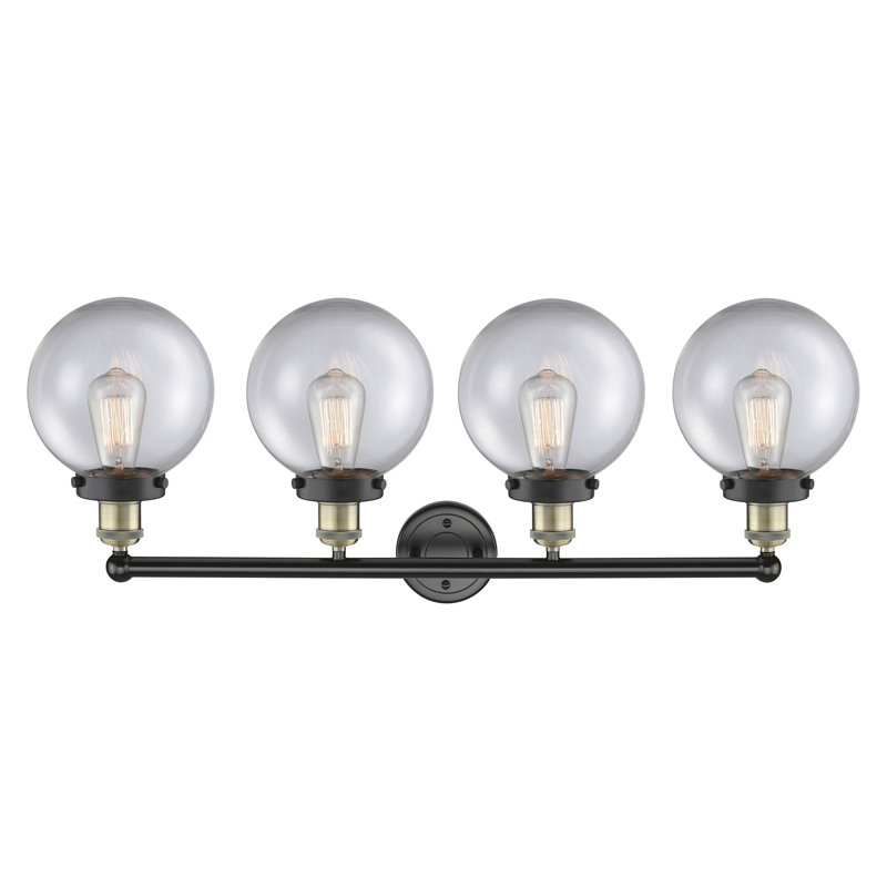 Alphonsa 4 - Light Dimmable Vanity Light, Clear, Black Antique Brass