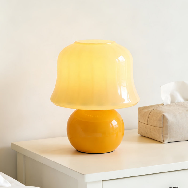 11.4-inch Cream Mushroom Table Lam (e26 3-color Bulb Included)