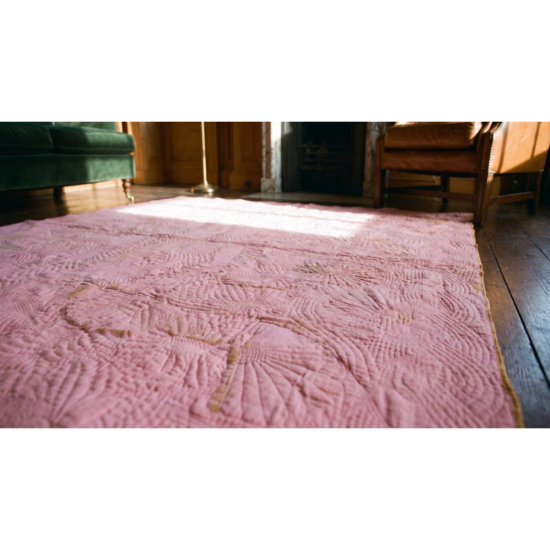 Multicolor Jewel Tones Wool Antique Allover Geometric Quilt Needlework 1920s Rug