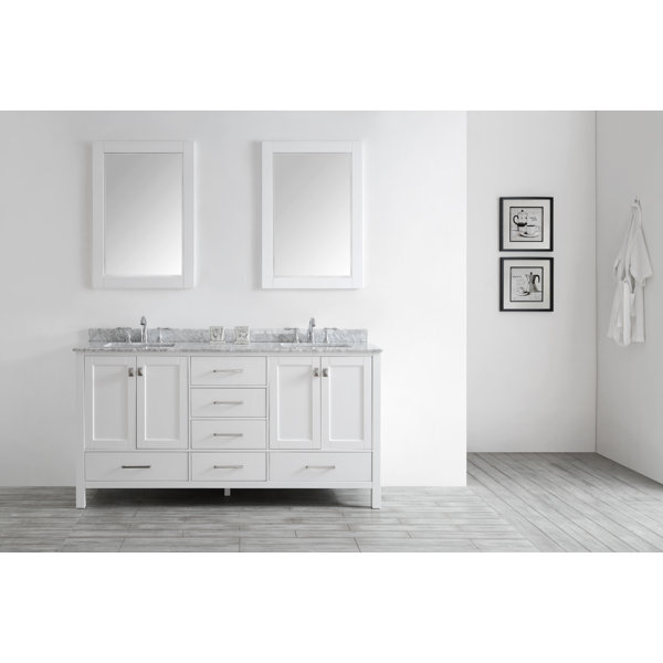 Brayden Studio® Pichardo 72'' Double Bathroom Vanity with Stone Top ...