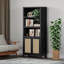Bibliothèque en rotin d'inspiration bohémienne avec armoire de rangement et tablettes réglables-102716425-122534210
