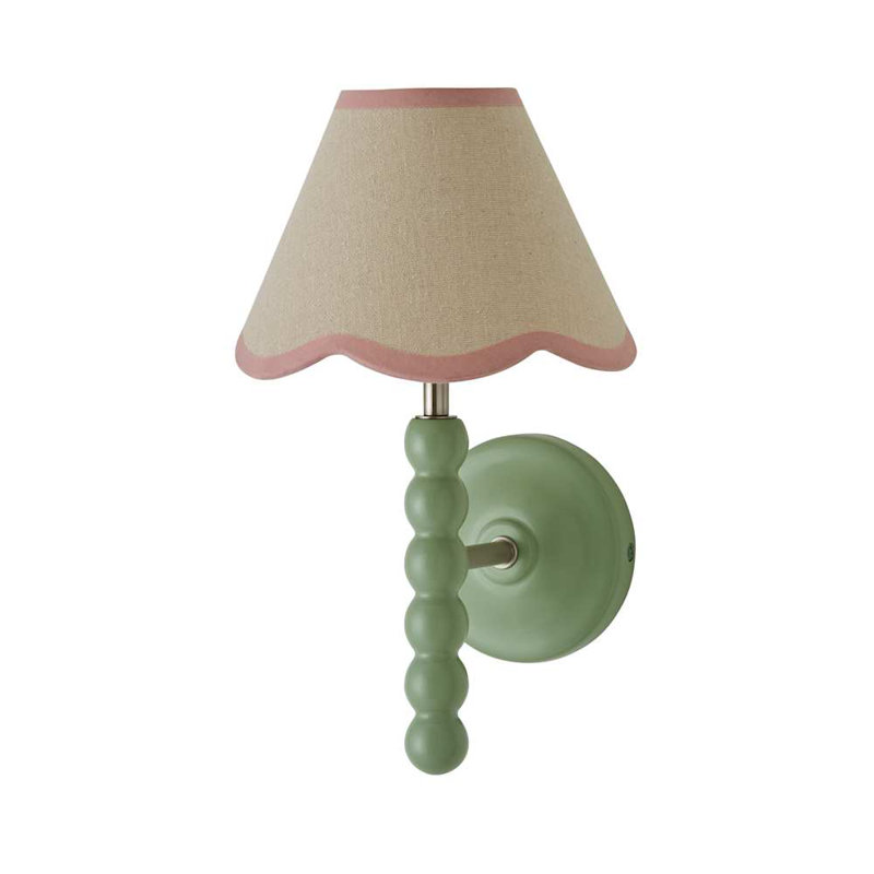 Alderic Manufactured Wood Armed Sconce, Pink, Blue, No