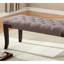 Banc capitonné Linon, tissu, brun-613652426