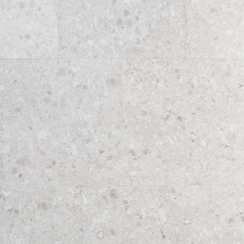 Stonehenge 5mm Thick 12" W x 24" L Terrazzo Look Glue Down Luxury Vinyl Tile (40 SQ. FT.), Silver Beige 