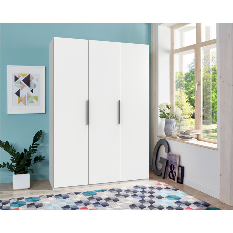 Guardino 3 Door Wardrobe, 236cm H x 150cm W x 58cm D, White