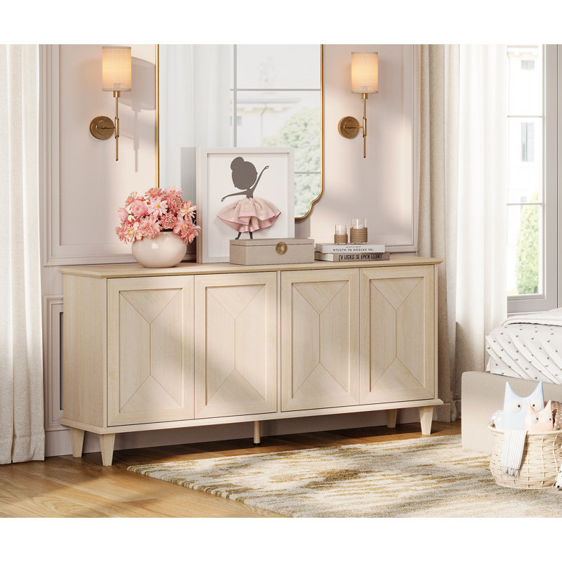 Buffet décoratif 65 po Handworked, Chêne clair