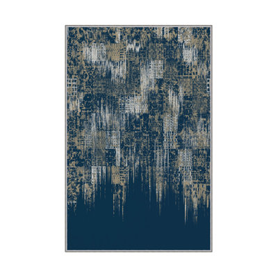Luxurious Woven Carpet 5.2 x 7.5 ft, 100% Polyester, 0.4 in Pile Height | Antibacterial, Non-Slip PVC Dot Underside, Machine Washable | Elegant 3D Digital Print Design, Perfect for Living Room & Bedroom Décor
