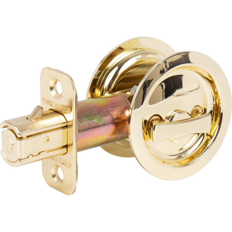 Serrure ronde pour porte escamotable, Laiton