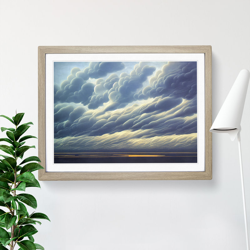 Shining Clouds - Framed Print, 46cm H x 64cm W x 2cm D, Oak