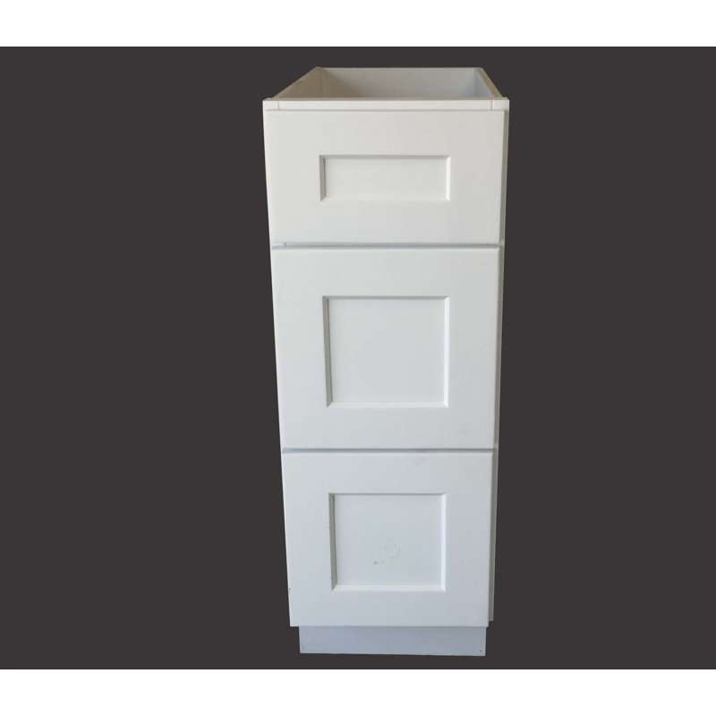 Armoires de salle de bain 12 po à 3 tiroirs avec base Shaker