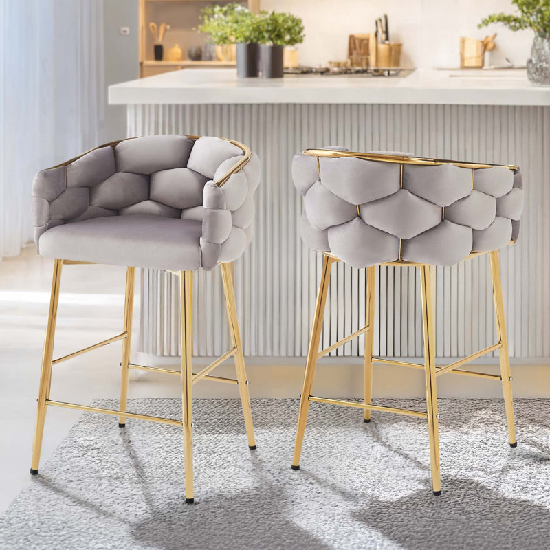 Ensemble de 2 tabourets de comptoir Modern, Gris