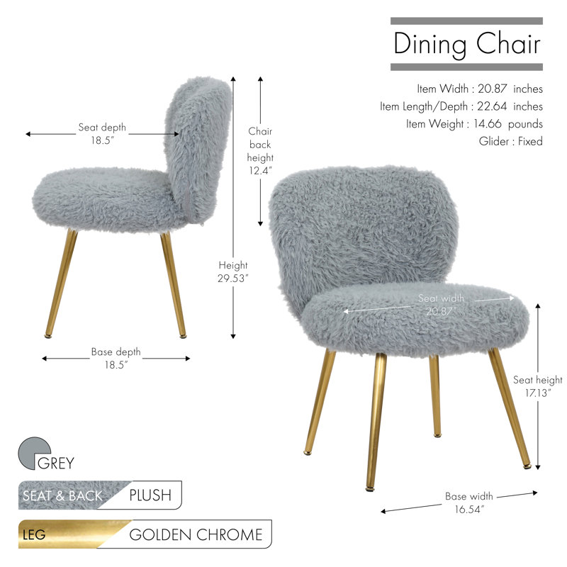 17.13'' H Upholstered Side Chair, Gray