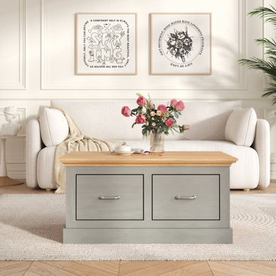35" W Coffee Table With 2 Drawers