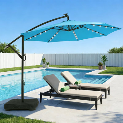 Parasol d'extérieur en porte-à-faux à DEL 10 pi