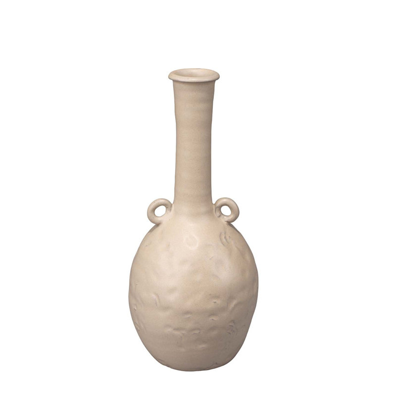 Handmade Beige Ceramic Decorative Table Vase