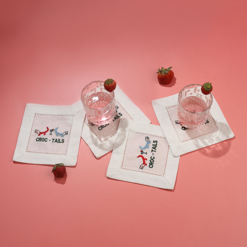 Serviettes brodées Crock-Tails and Cocktail