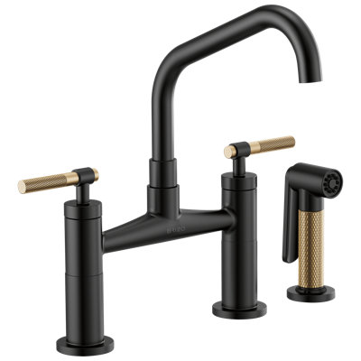 Litze Bridge Faucet with Side Sprayer