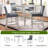 5 Piece Counter Height Table Set, Wooden Kitchen Table Set With Square Table And 4 Upholstechairs, Counter Height Dining Table With Crystal Decoration And Chair Set