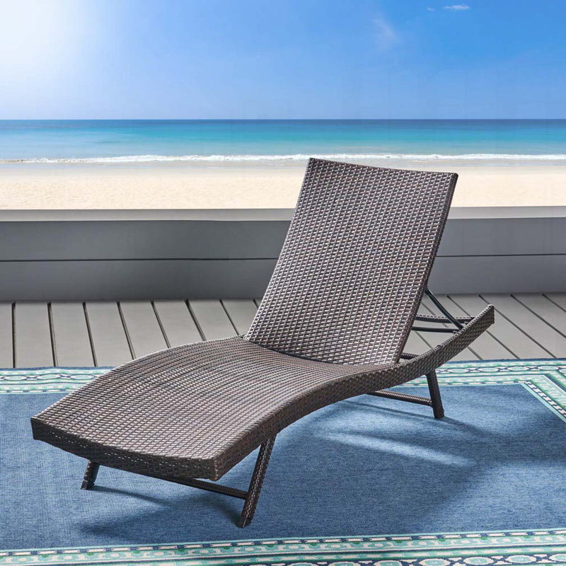 Double chaise longue de patio, Brun