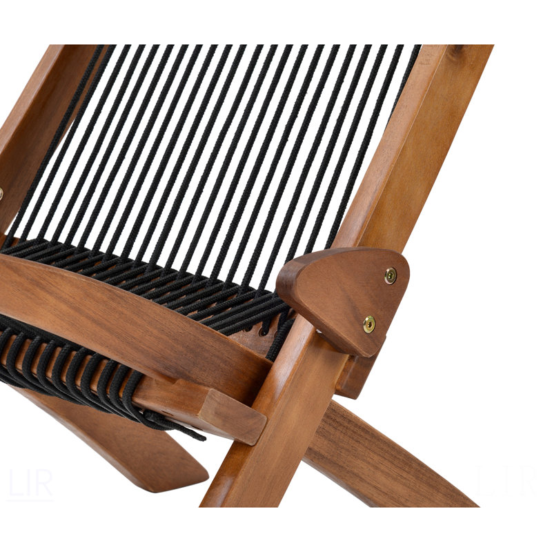 Chaise pliante en bois et corde, chaise