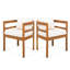 Chaises de salle à manger d'extérieur en bois d'acacia avec coussins amovibles Trancy-787950940