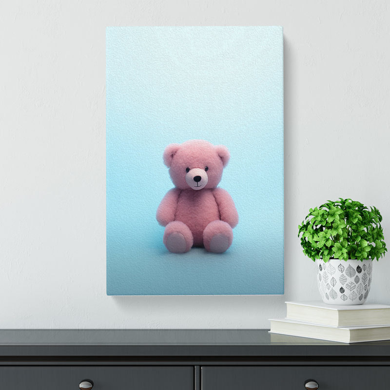 Teddy Bear Minimalism No.2 - Wrapped Canvas, 50cm H x 35cm W x 3cm D