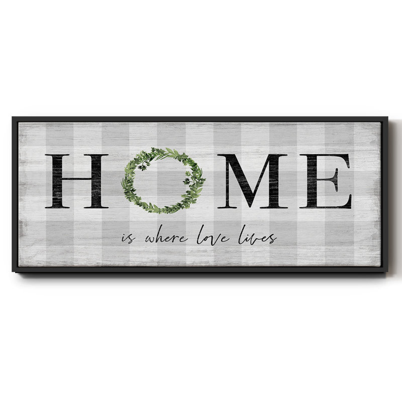 «Where Love Lives», toile encadrée, H 20 po x l 50 po