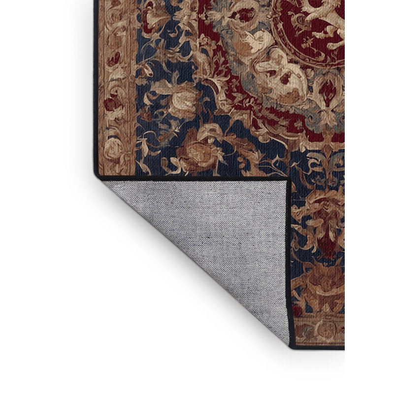 Machine Washable Brown Area Rug, Square 5'