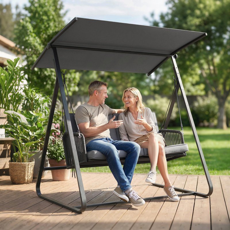2 Person Porch Swing with Canopy