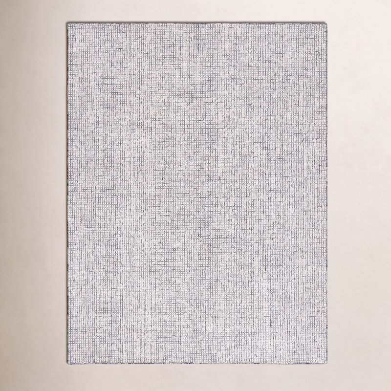 Rowe Handmade Tufted Ivory/Black Area Rug, Rectangle 8' x 10'