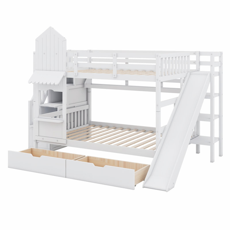 Lit pour enfants Colliers, Double, Blanc