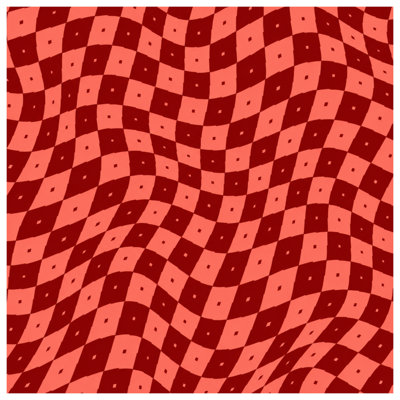 Red Wavy Checkered Canvas Gallery Wrap in Many Sizes