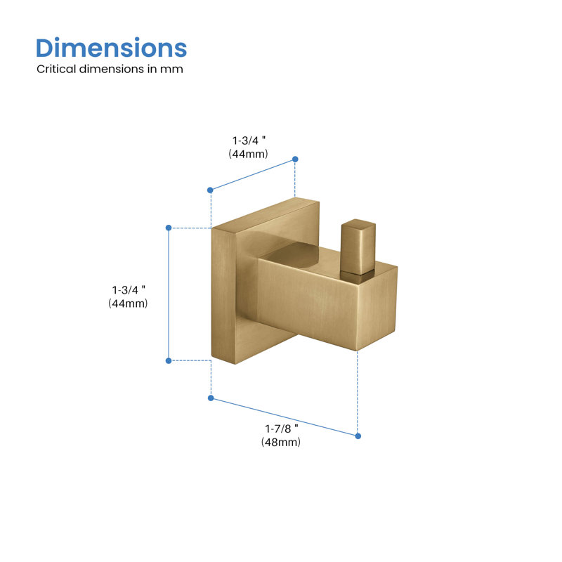 Wall Mounted Robe Hook, Brushed Brass