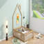 Lit plateforme en bois pleine grandeur avec garde-corps, naturel-1184894570